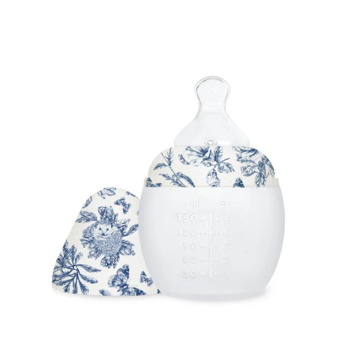 Conjunto Mamadeira e Naninha Élhée Tartine et Chocolat Toile de Jouy Coelhinho Augustin Blue - Elegant French Gift Set