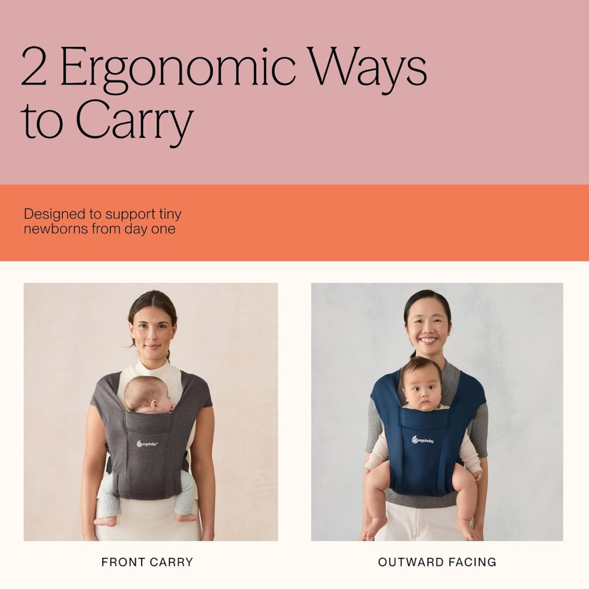 Ergobaby Embrace Newborn Baby Carrier 0-12M - Cream - Newborn Comfort from Day One