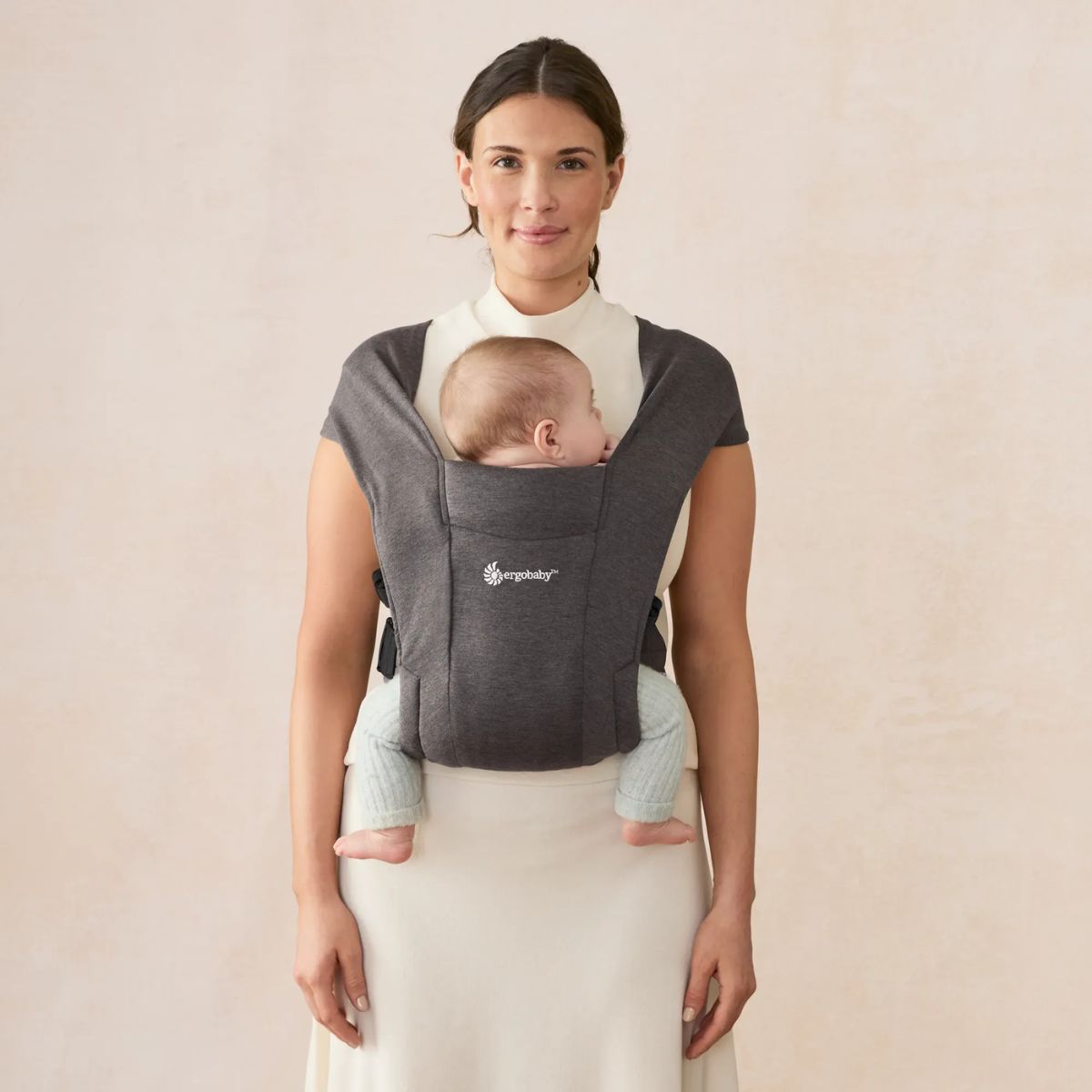 Ergobaby Embrace Newborn Baby Carrier 0-12M - Heather Grey - Grows with Your Family