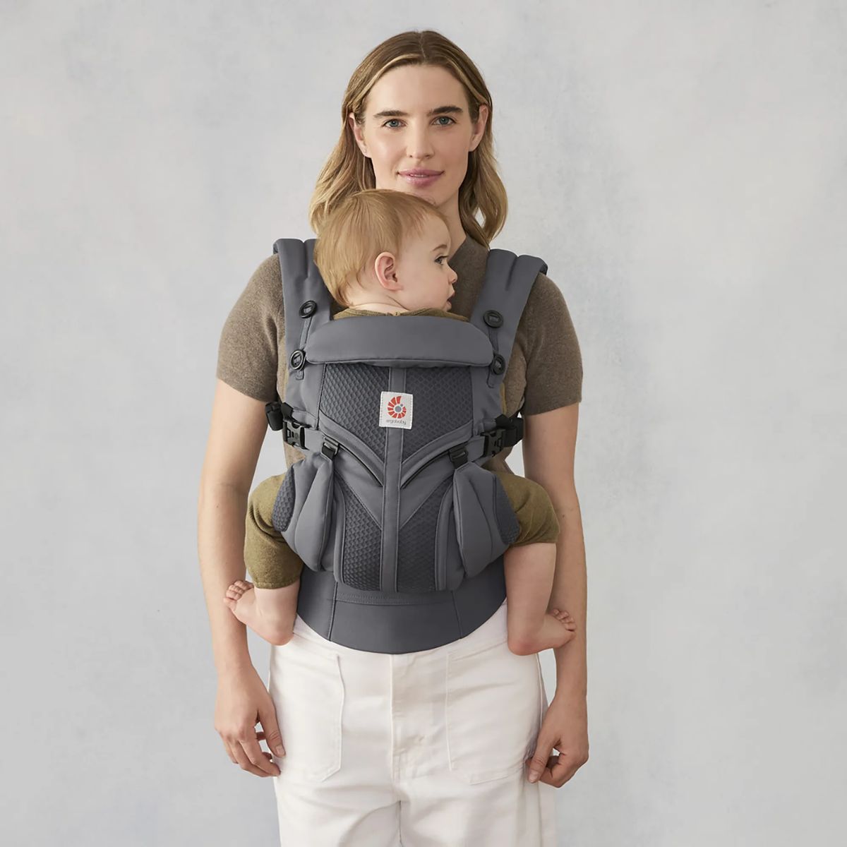 Ergobaby Omni Classic Newborn Baby Carrier 0-48M - Charcoal Grey - Four Carry Positions That Grow with Baby