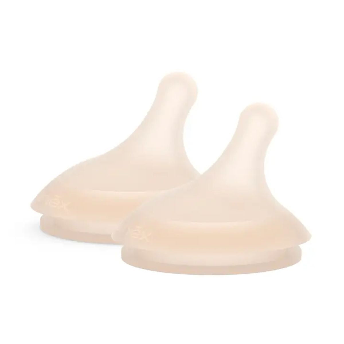 Suavinex Zero.Zero Asymmetrical Silicone Nipple Adaptable Flow 0M+ 2 Pack - Light Tone - Soft, Safe & Made for Zero Zero Bottles